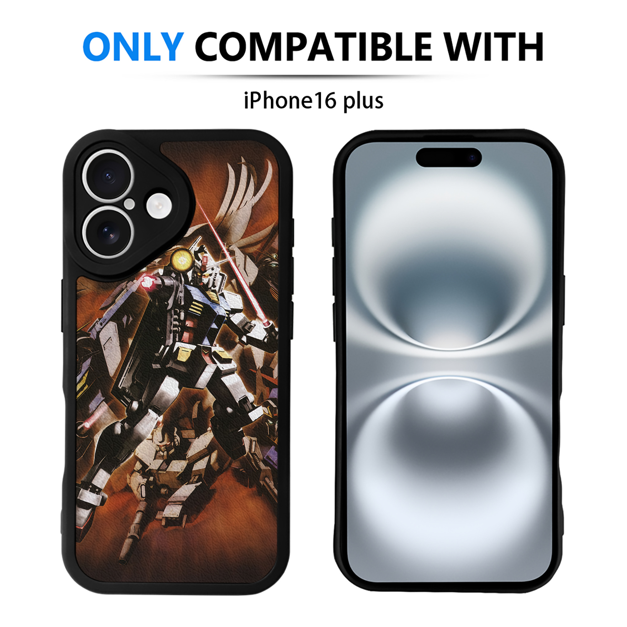 （画像用） 機動戦士ガンダム Mobile Suit Gundam 【iPhone 16シリーズ対応】シリコンスマホケース（レザー調） 材質：シリコン